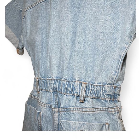 Zara Denim Short Sleeve Button Up Romper - Picture 13 of 16